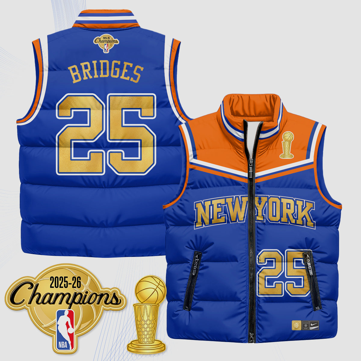 NYK Champions Night Puffer Vest - Printed