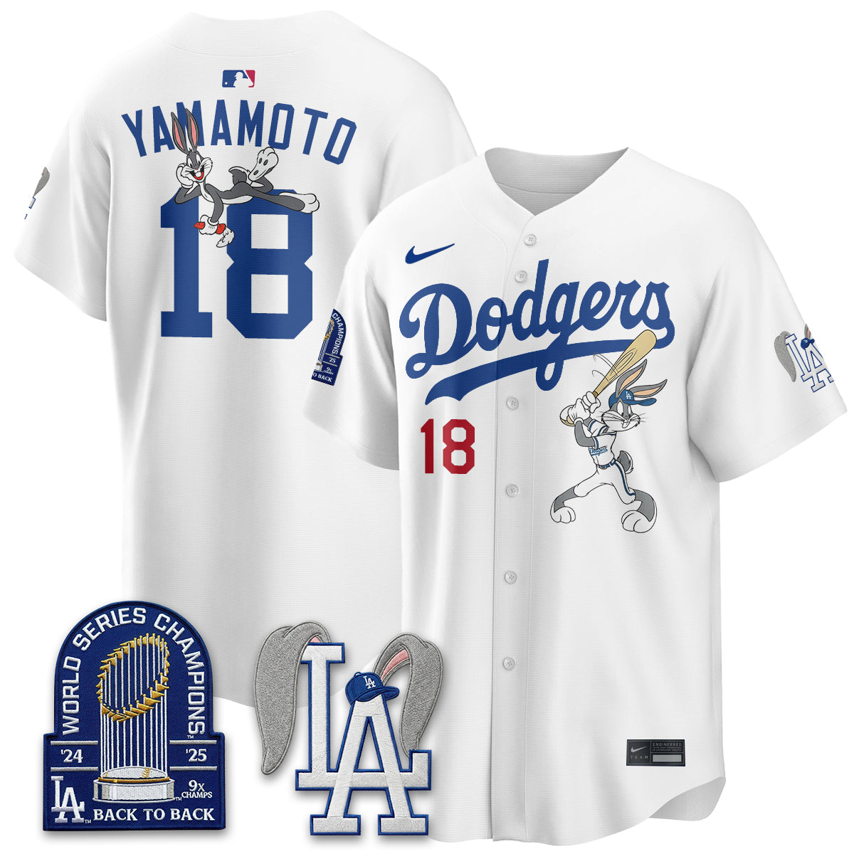 Los Angeles Dodgers Bunny Edition Vapor Jersey - Stitched