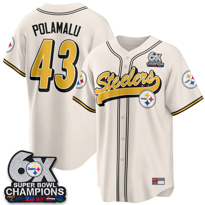 Pittsburgh Steelers 6x SBowl Baseball Vapor Jersey - Stitched