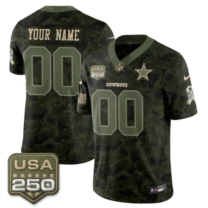 DAL 2026 Salute to Service Edition Vapor Custom Jersey - Stitched