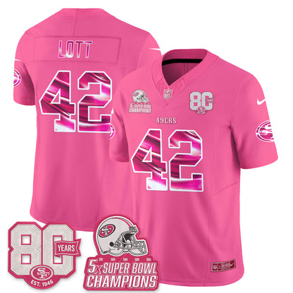 San Francisco 49ers Pink Edition Vapor Jersey - Stitched