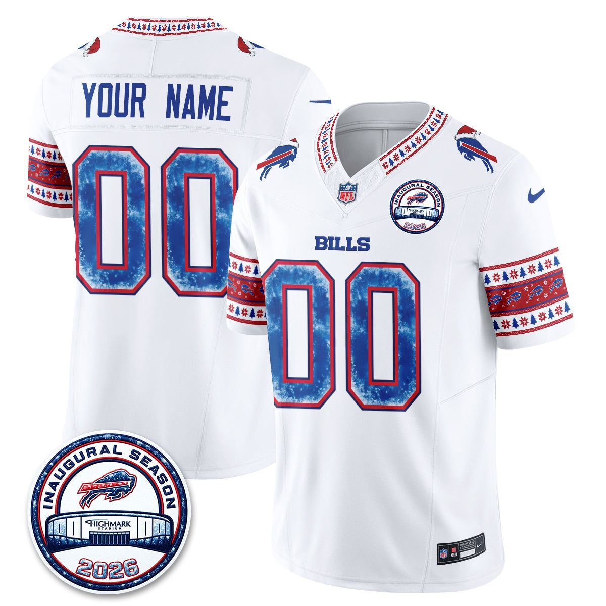 Buffalo Bills Xmas Edition Vapor Custom Jersey - Stitched