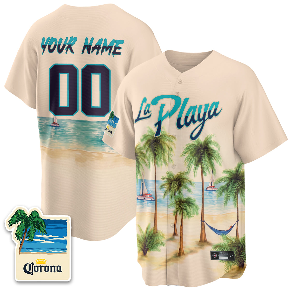 Houston Astros Beach Connect "La Playa" Edition Vapor Custom Jersey- Patch Stitched