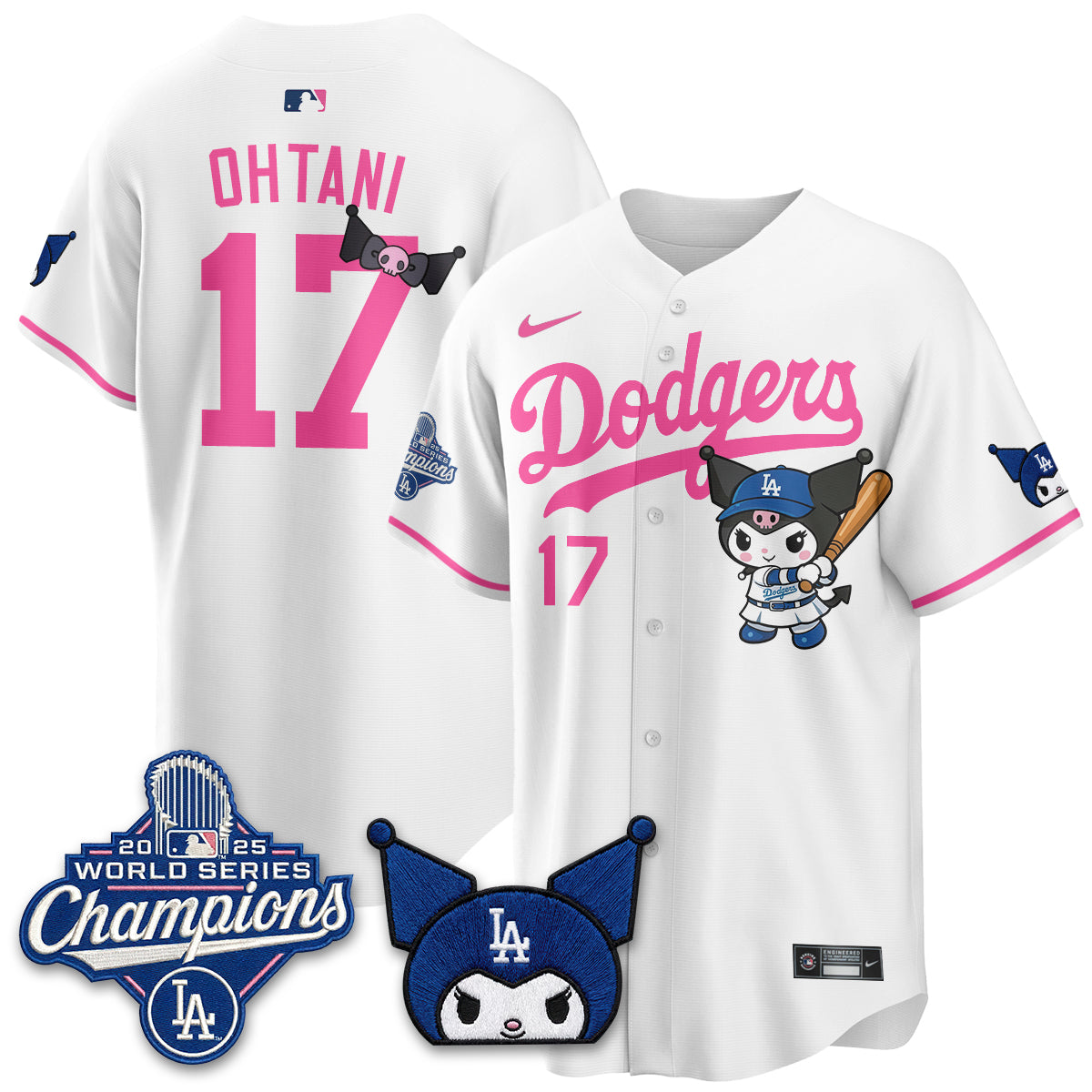 Los Angeles Dodgers Kuromi Edition Vapor Jersey - Stitched