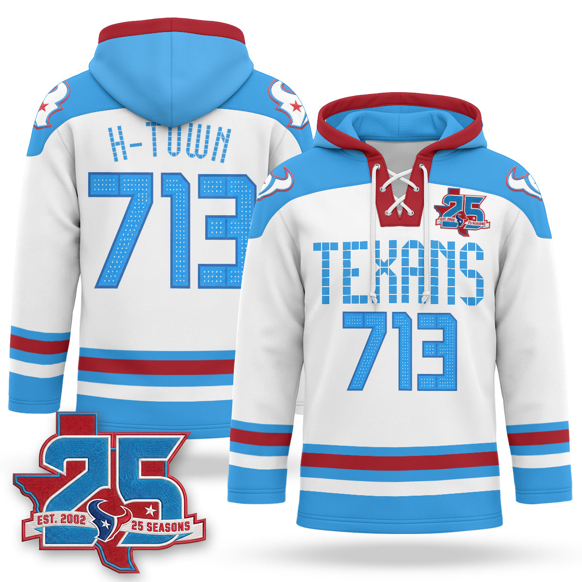Houston Texans 2026 Rivalries Fleece-Lined Hockey Hoodie - Stitched