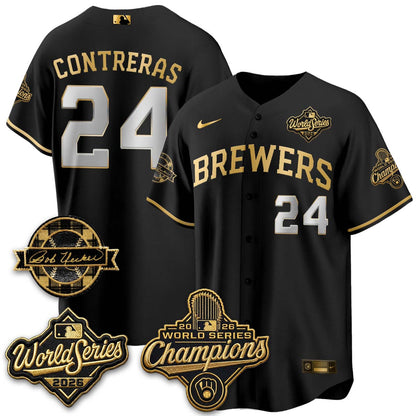 MIL 2026 WS Champions - Bob Uecker Patch Vapor Jersey - Stitched (TT)