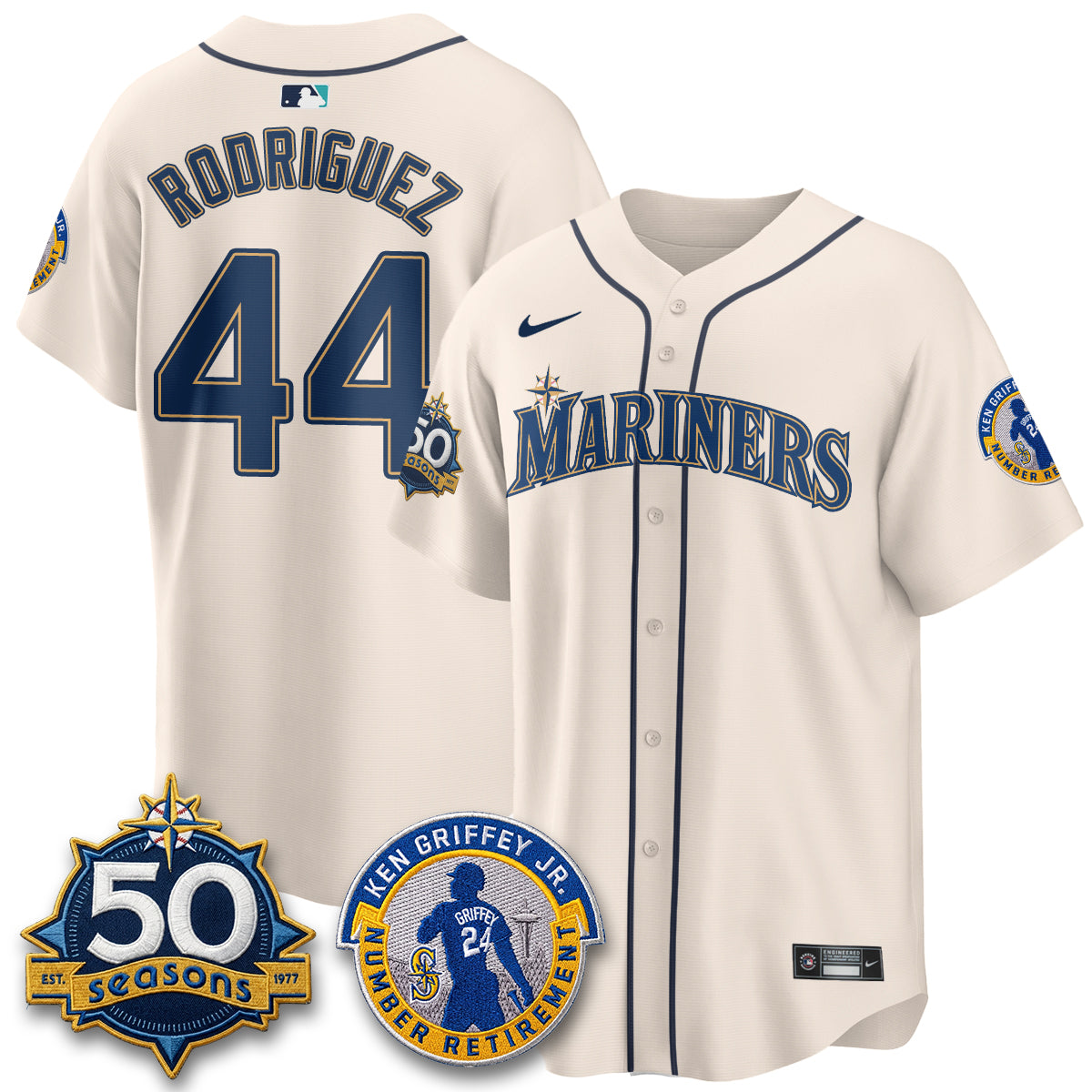 SEA Ken Griffey Jr. Patch Vapor Premier Limited Jersey - All Stitched