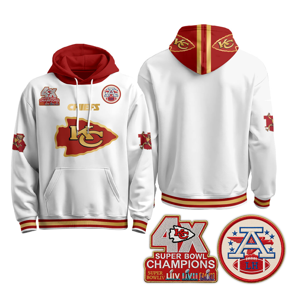 KC 4X Champs Gold Edition Fleece Hoodie - Printed