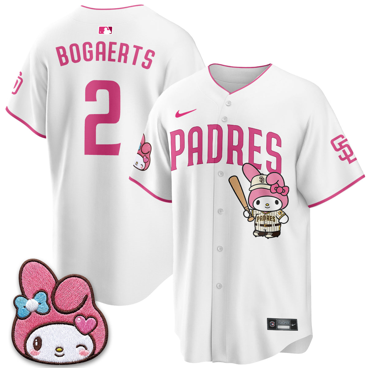 San Diego Padres x Pink Sanrio Friend Vapor Jersey - Stitched