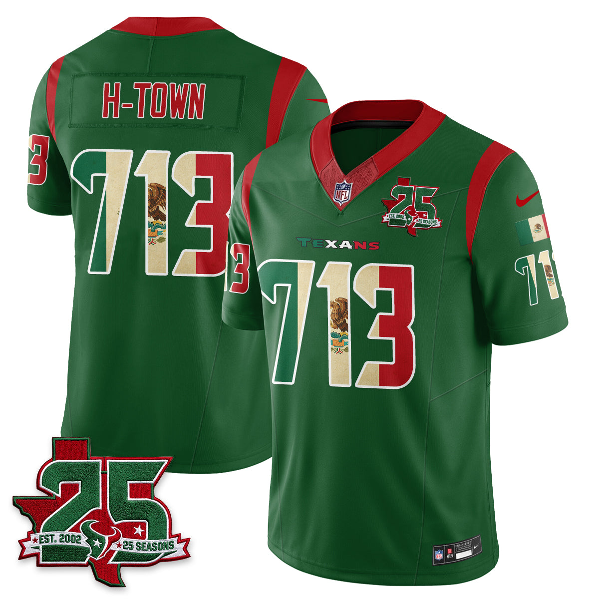 Houston Texans 25 Seasons Mexico Style Vapor Jersey - Stitched
