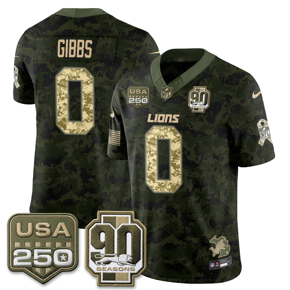 DET 2026 Salute to Service Vapor Jersey - Stitched