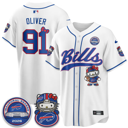 Buffalo Bills x Meow  Vapor Baseball Jersey - Stitched