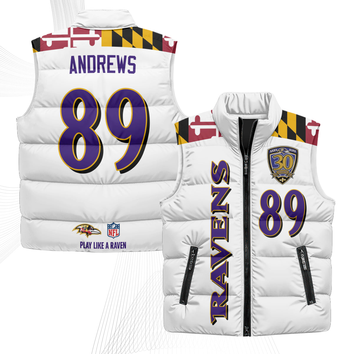 BAL Maryland Puffer Vest - Printed