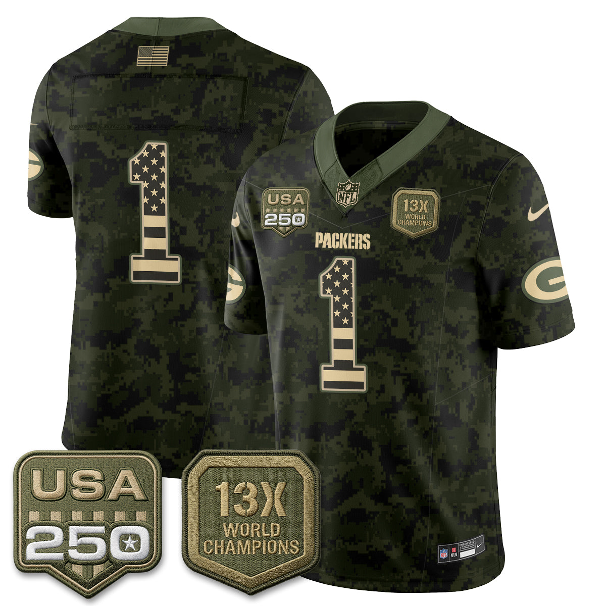 Green Bay Packers 2026 Salute To Service Edition Vapor Jersey - Stitched