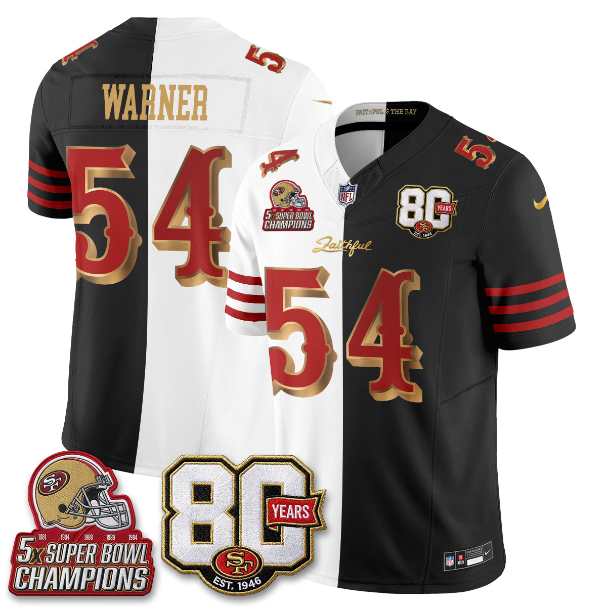 San Francisco 49ers Rivalries Split Edition Vapor Jersey - Stitched