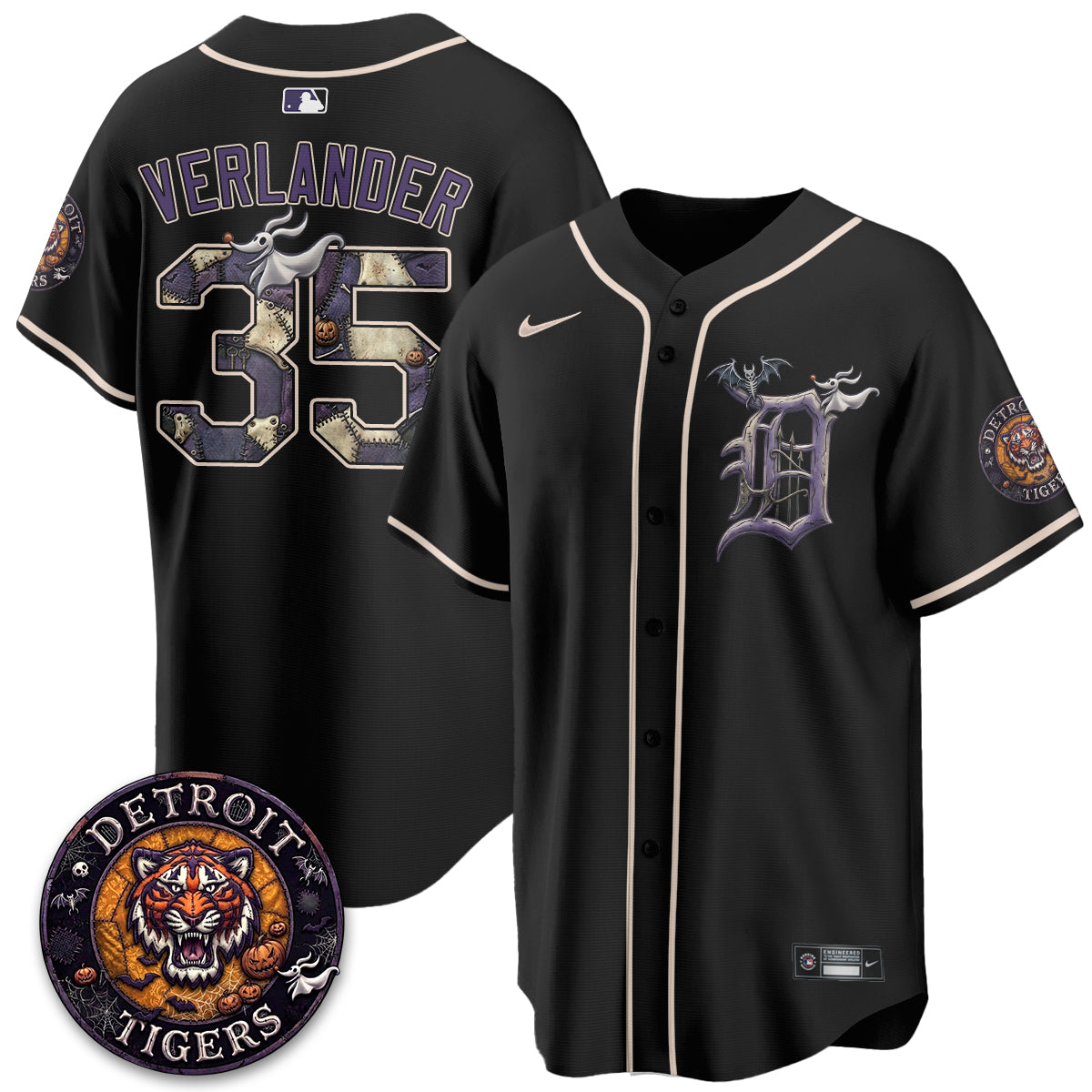 Detroit Tigers Nightmare Edition Vapor Limited Jersey - Stitched