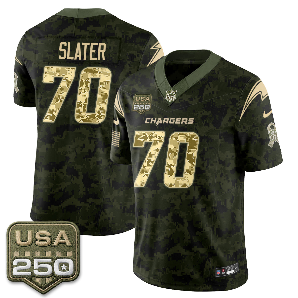 Los Angeles Chargers 2026 Salute to Service Vapor Jersey - Stitched