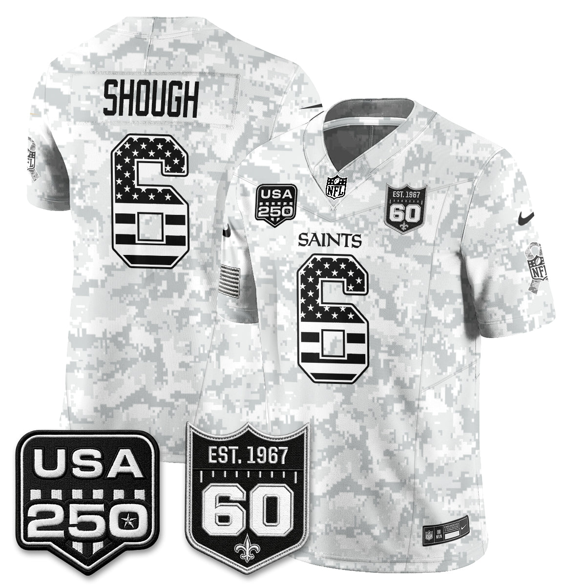 New Orleans Saints 2026 Salute to Service Vapor Jersey - Stitched