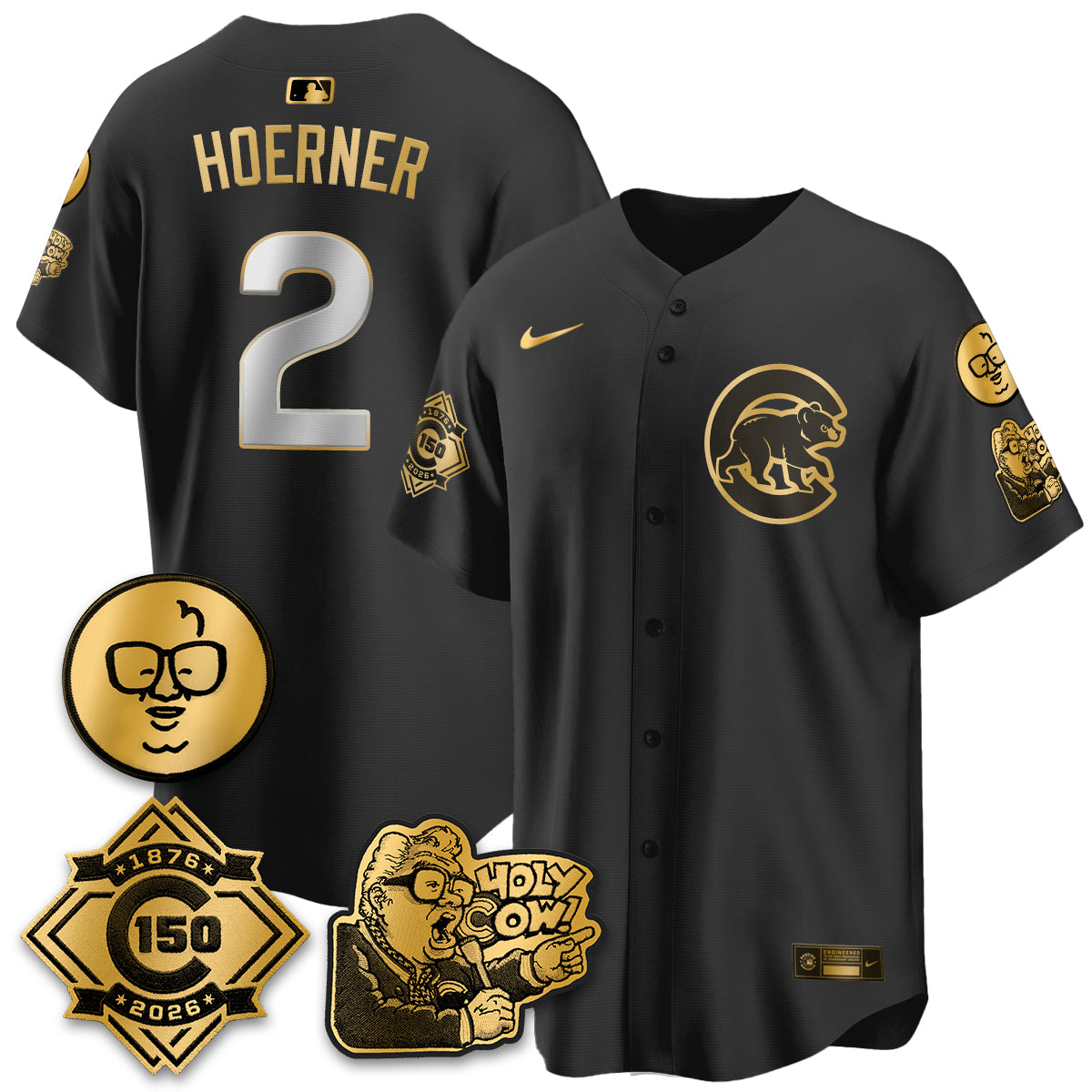 CHC 150th Anniversary Harry Caray Holy Cow Vapor Premier Limited Jersey - All Stitched V3
