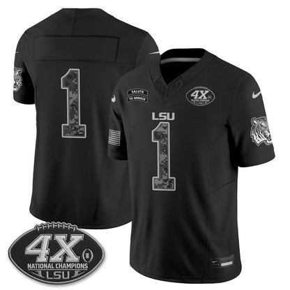 LSU Tigers 2026 Salute to Service Vapor Jersey - Stitched