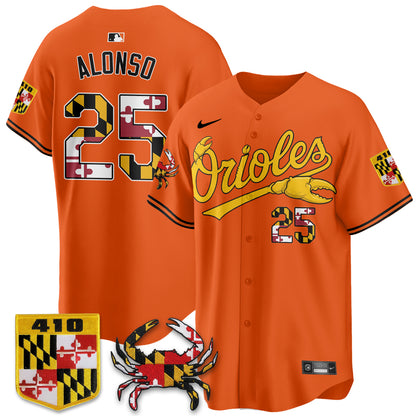 Baltimore Orioles Crab x Maryland Vapor Limited Jersey - Stitched