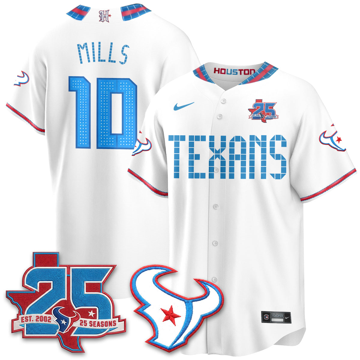Houston Texans 2026 Rivalries Baseball Vapor Jersey - Stitched
