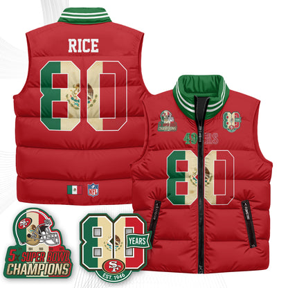 SF Mexico Style Puffer Vest - Printed