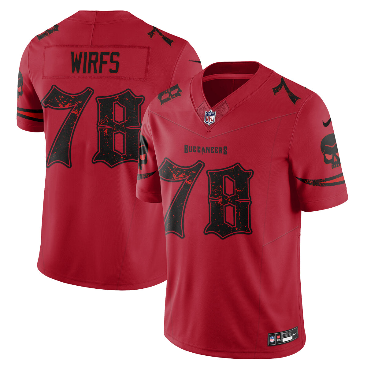 Tampa Bay Buccaneers Skull Edition Vapor Jersey - Stitched
