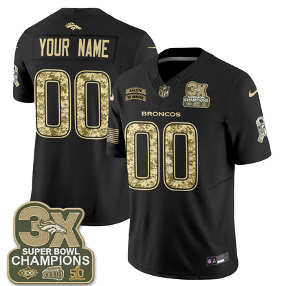 Denver Broncos 2026 Salute to Service V2 Vapor Custom Jersey - Stitched