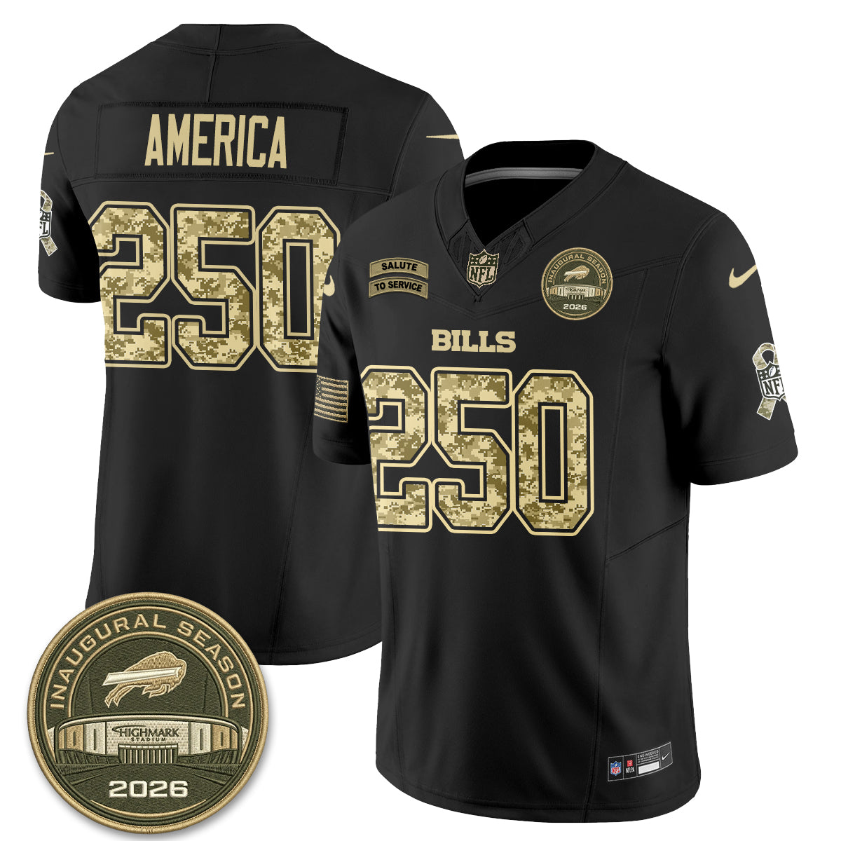 Buffalo Bills 2026 Salute to Service Edition Vapor Jersey V2- Stitched
