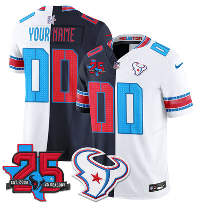 Houston Texans 2026 Rivalries Split Vapor Custom Jersey - Stitched