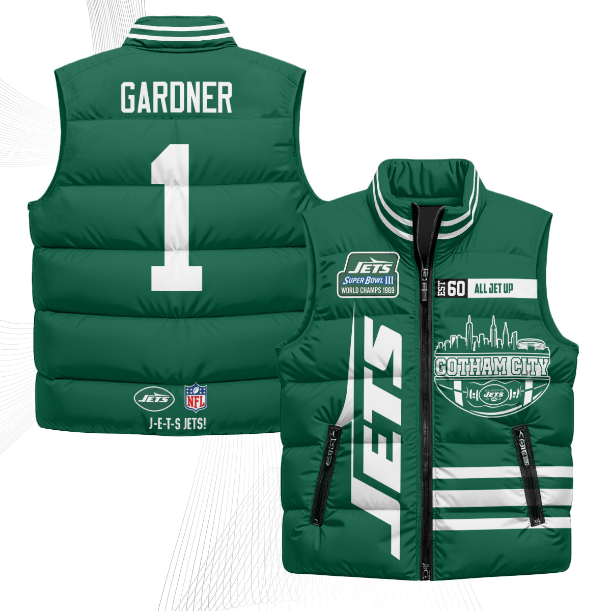 NYJ Gotham City Puffer Vest - Printed