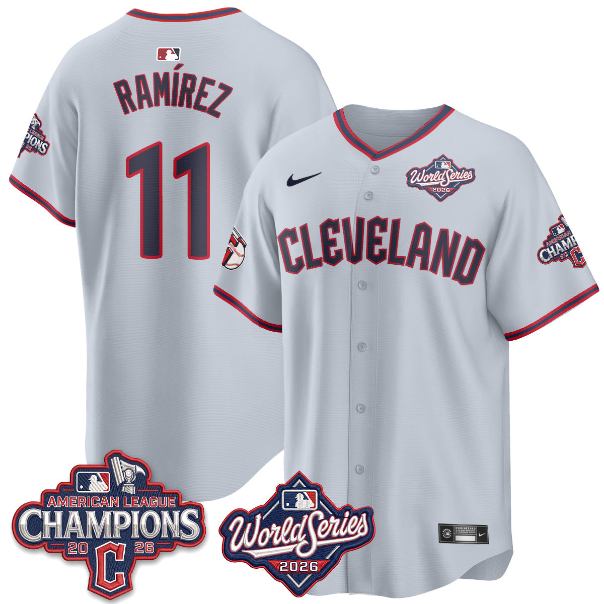 CLE 2026 AL Champions Vapor Jersey - Stitched