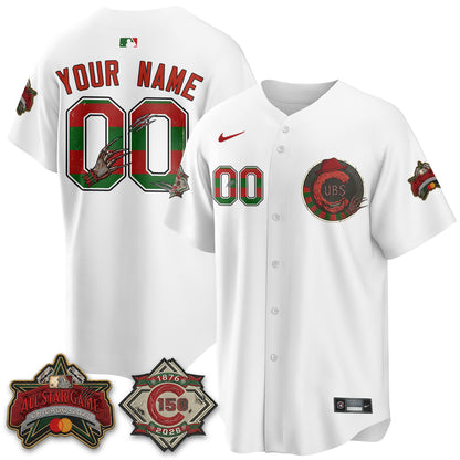Chicago Cubs A Nightmare on Wrigley Field Edition Vapor Custom Jersey - Stitched