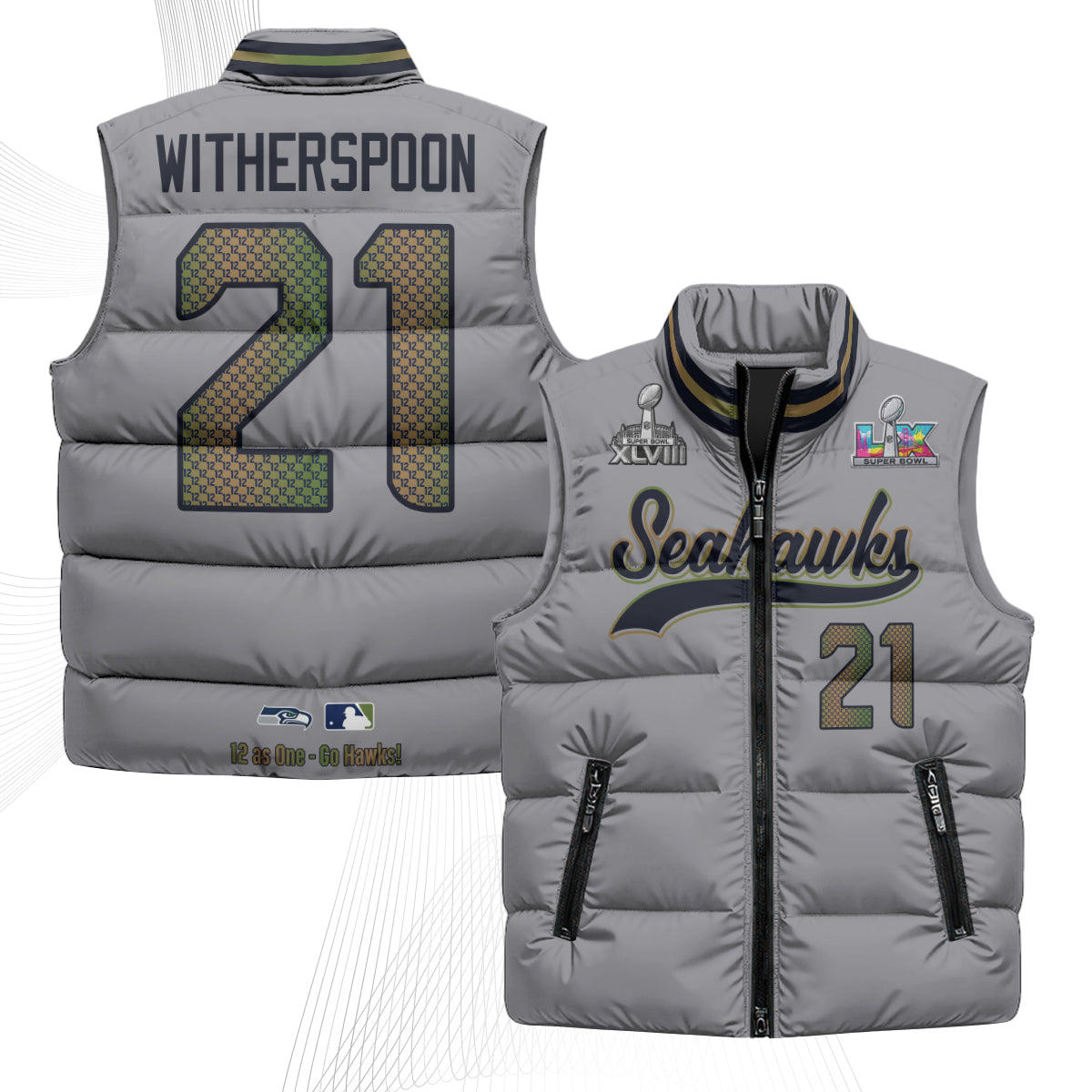 SEA S.Bowl Champs Puffer Vest - Printed