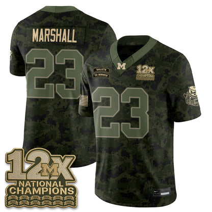 Michigan Wolverines 2026 Salute to Service Vapor Jersey - Stitched
