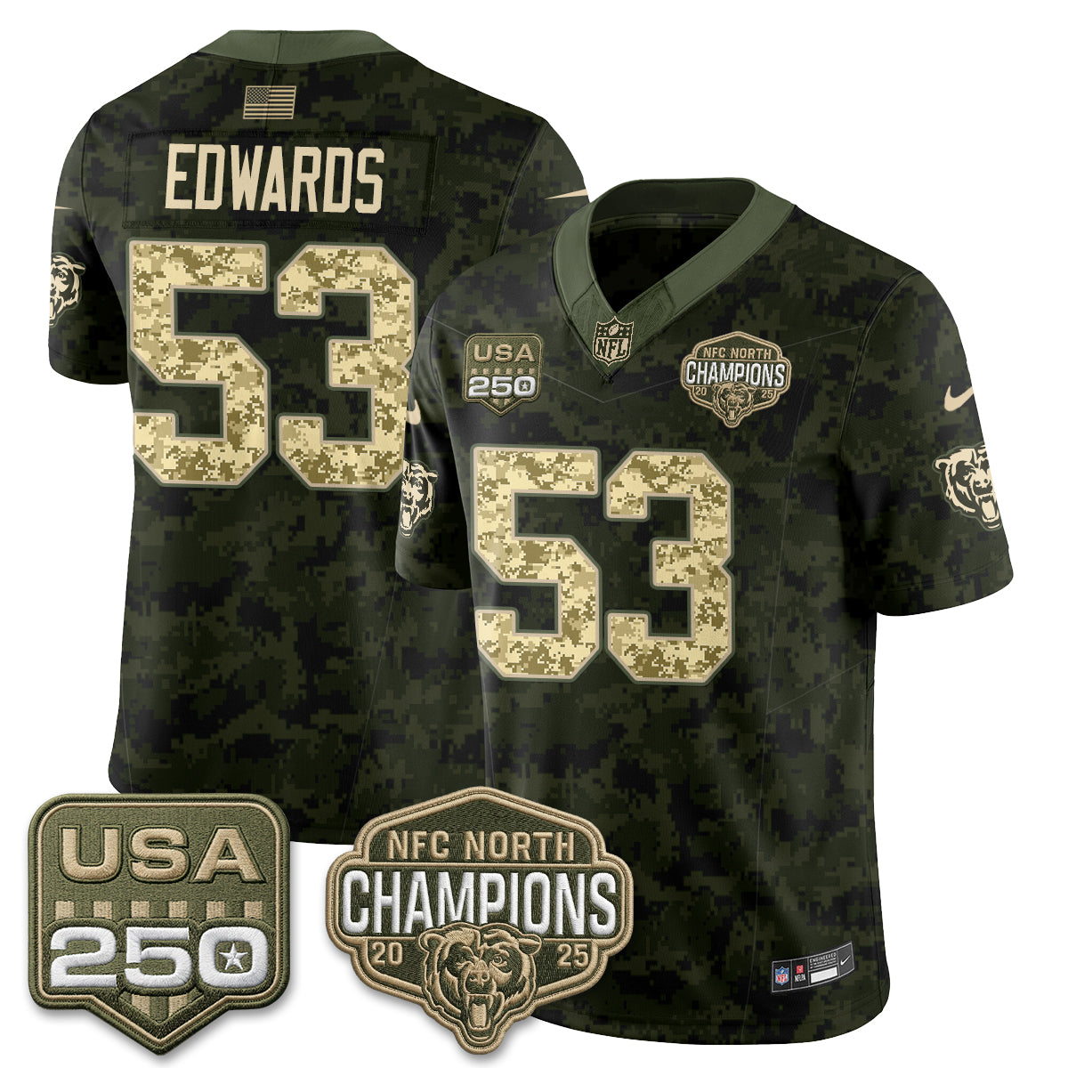 Chicago Bears 2026 Salute to Service Edition Vapor Jersey V2 - Stitched