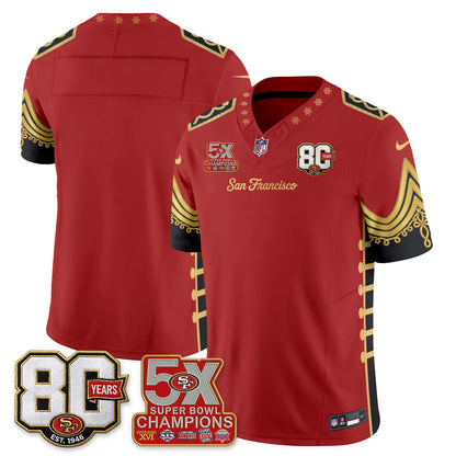 San Francisco 49ers Xmas Nutcracker Edition Vapor Jersey - Stitched