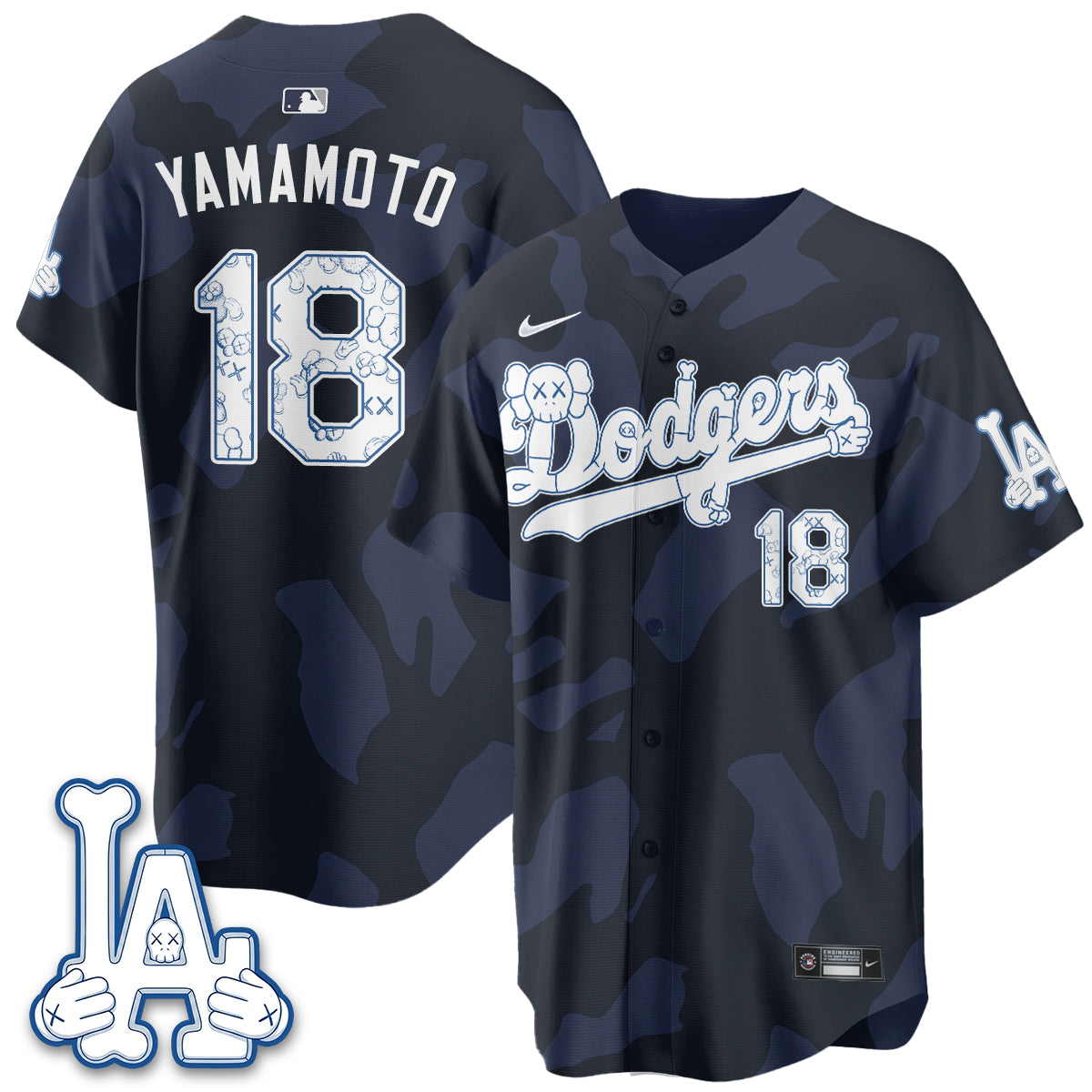 Los Angeles Dodgers x KAWS Edition Vapor Jersey V2- Stitched