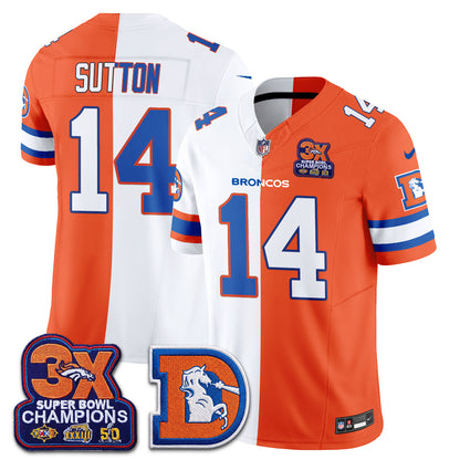 Denver Broncos Throwback Split Vapor Jersey - Stitched