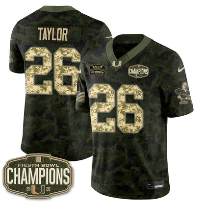 Miami Hurricanes 2026 Salute to Service Vapor Jersey - Stitched