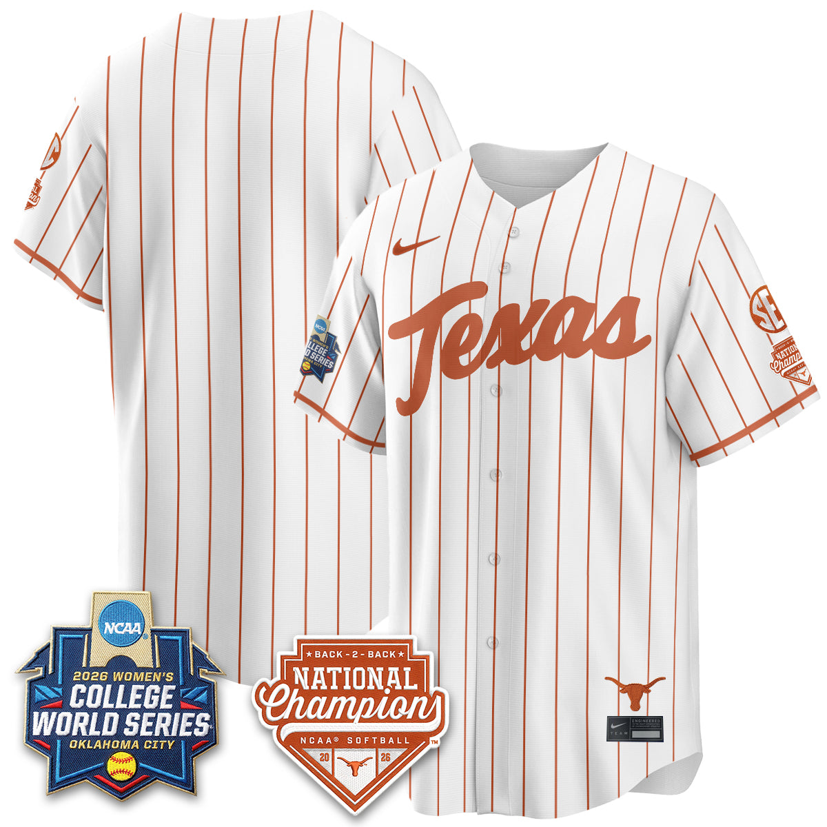 TEX Softball 2026 World Series (WCWS) Vapor Premier Limited Jersey - B2B Champs - Stitched
