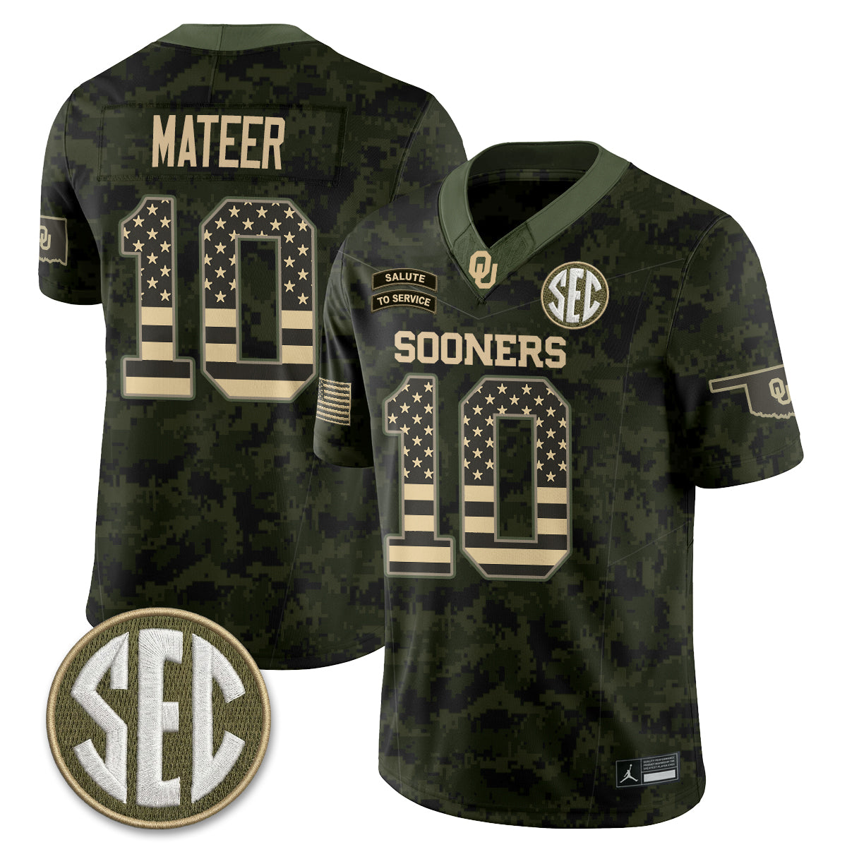 Oklahoma Sooners 2026 Salute to Service Vapor Jersey - Stitched