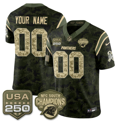Carolina Panthers 2026 Salute To Service Edition Vapor Custom Jersey - Stitched