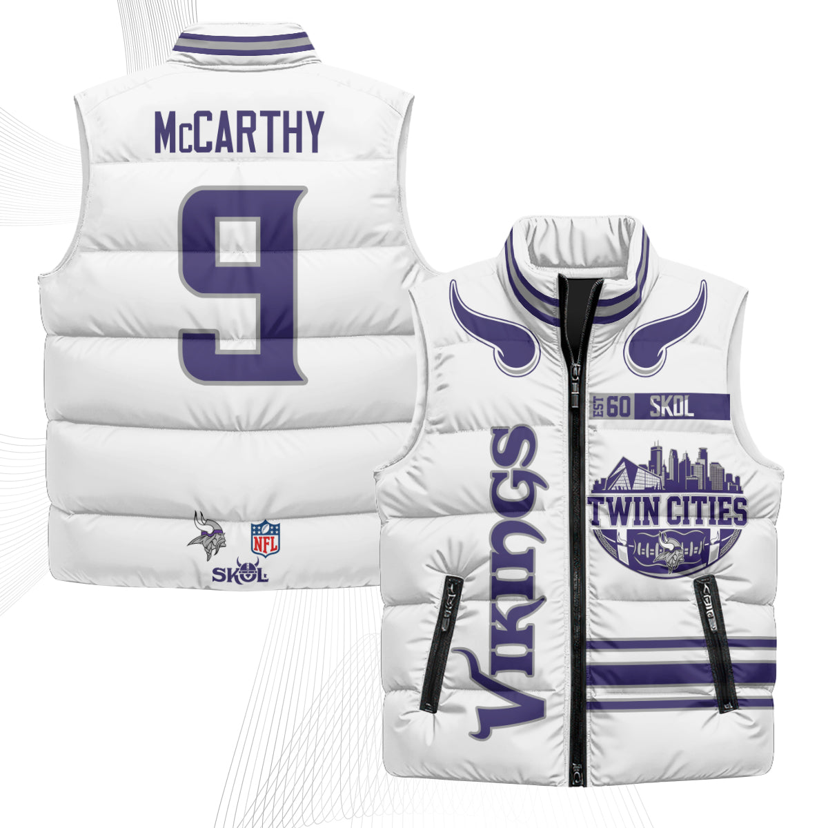 MIN Twin City Puffer Vest - Printed
