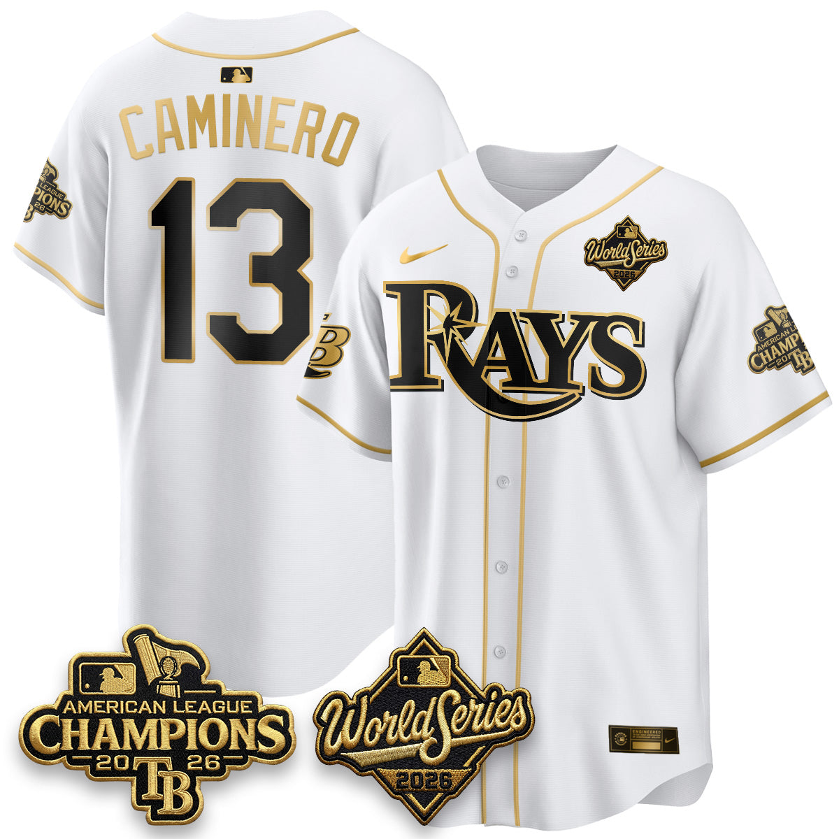 TB 2026 AL Champions Gold Edition Vapor Jersey - Stitched