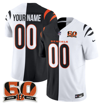 Cincinnati Bengals Split Edition Vapor Custom Jersey - Stitched