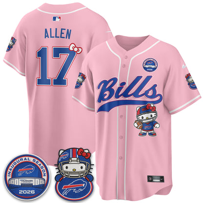 Buffalo Bills x Meow  Vapor Baseball Jersey - Stitched