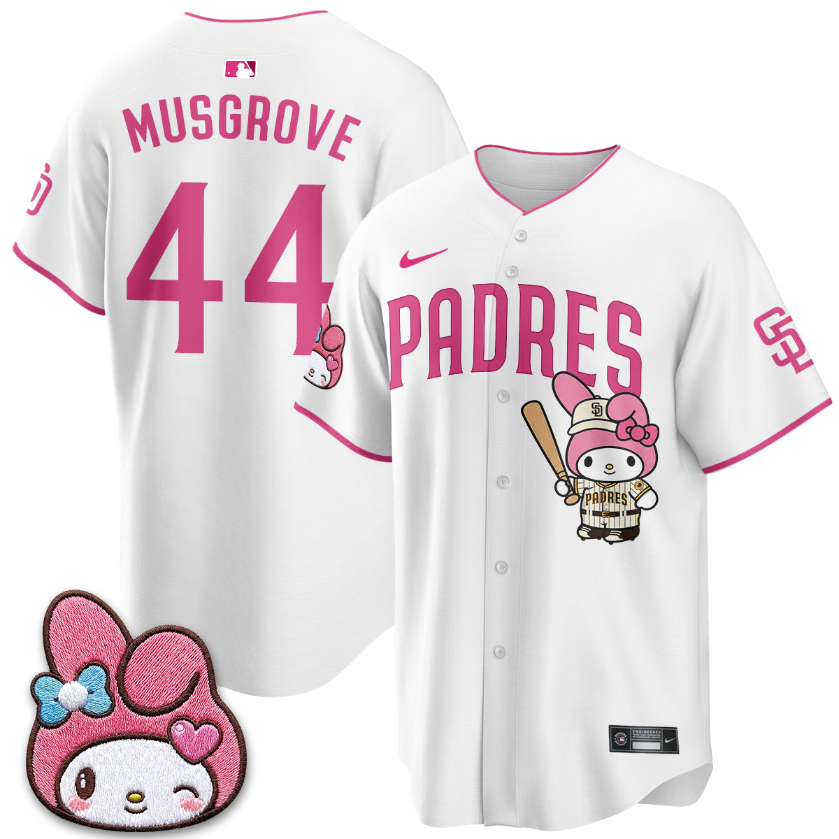 San Diego Padres x Pink Sanrio Friend Vapor Jersey - Stitched