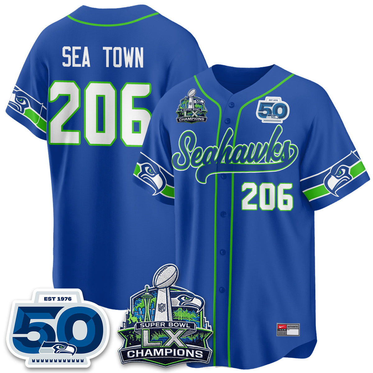 SEA SB LX Champs Vapor Baseball Jersey - Stitch